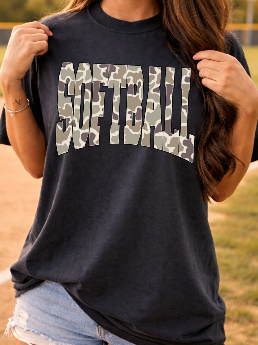 SOFTBALL CAMO GRAPHIC TEE | PEPPER