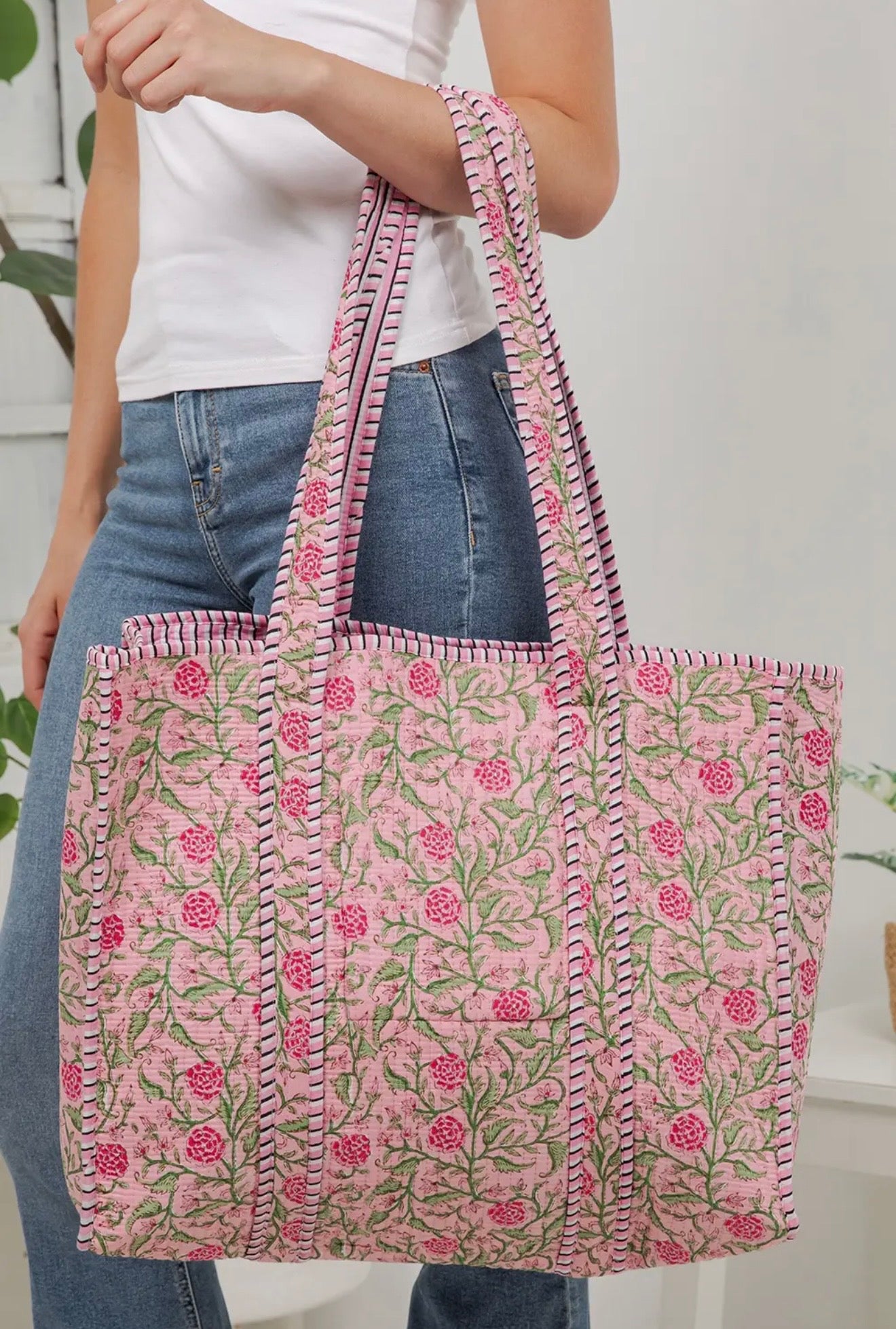 MAGNOLIA MARKET REVERSIBLE QUILTED TOTE BAG