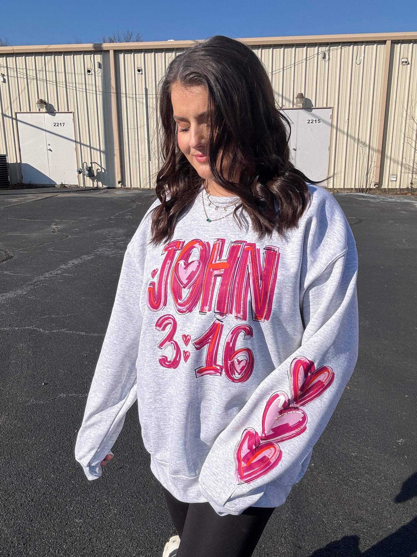 Pretty In Pink Teach graphic crewneck