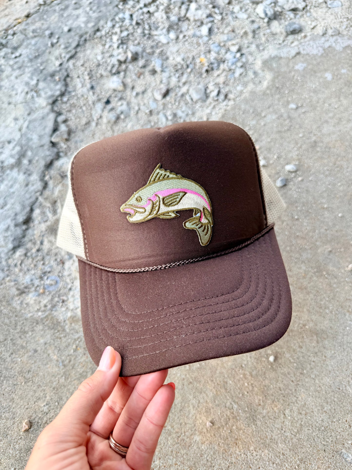 TROUT FISHING | BROWN TRUCKER HAT
