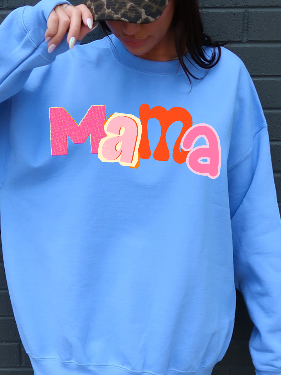 Colorful Retro Mama Sweatshirt | Bright & Cozy Crewneck