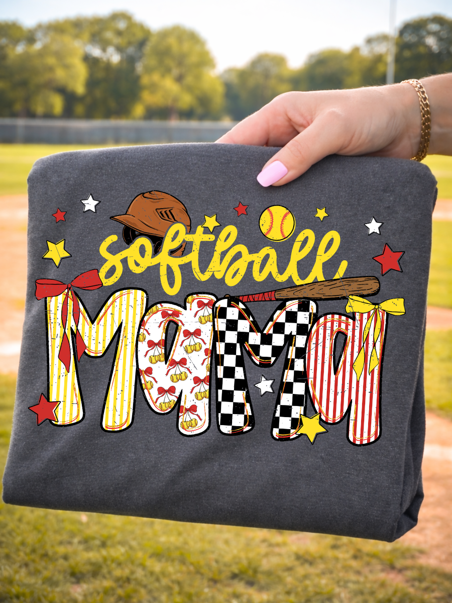 RETRO SOFTBALL MAMA GRAPHIC TEE | PEPPER