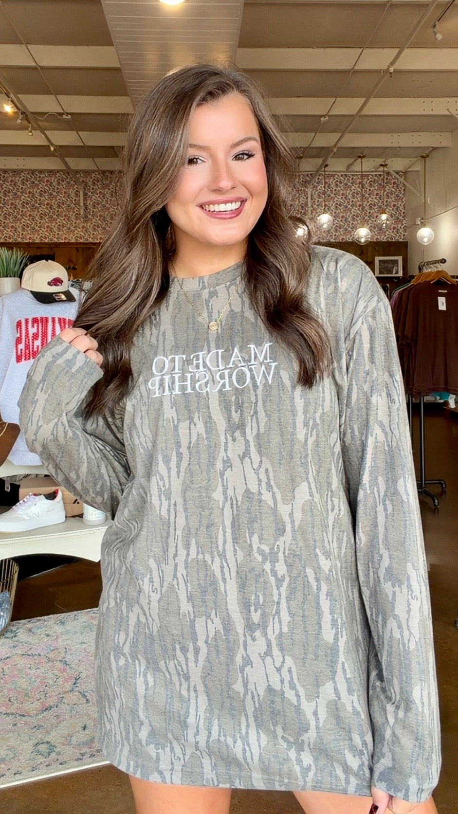 CUSTOM EBROIDERED MOSSY OAK LONG SLEEVE CAMO TEE