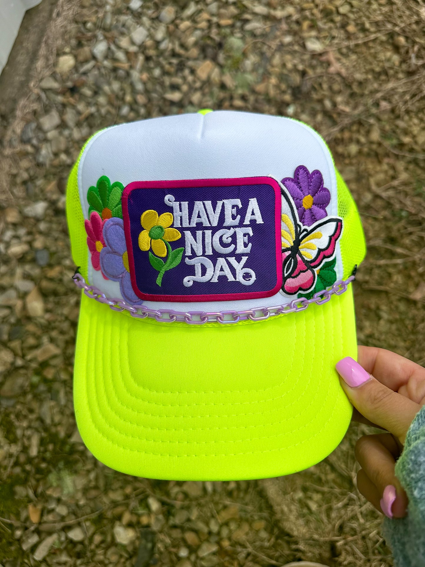 Have A Nice Day Neon Trucker Hat