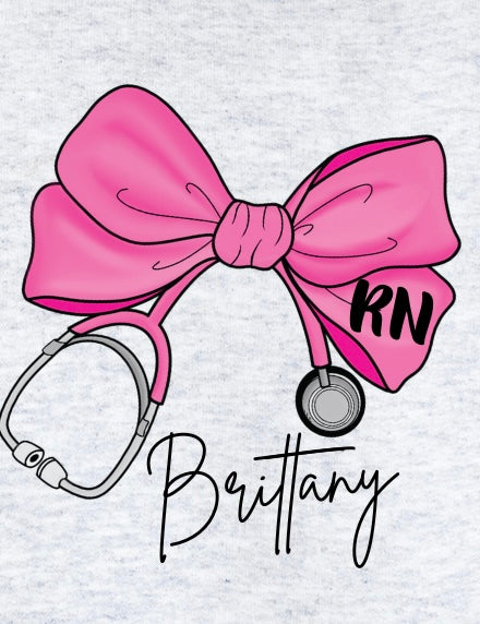 CUSTOM Stethoscope Bow Crewneck