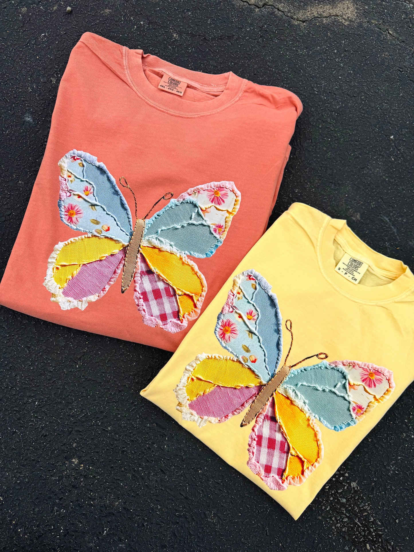 FAUX PATCHWORK BUTTERFLY TEE | BUTTER