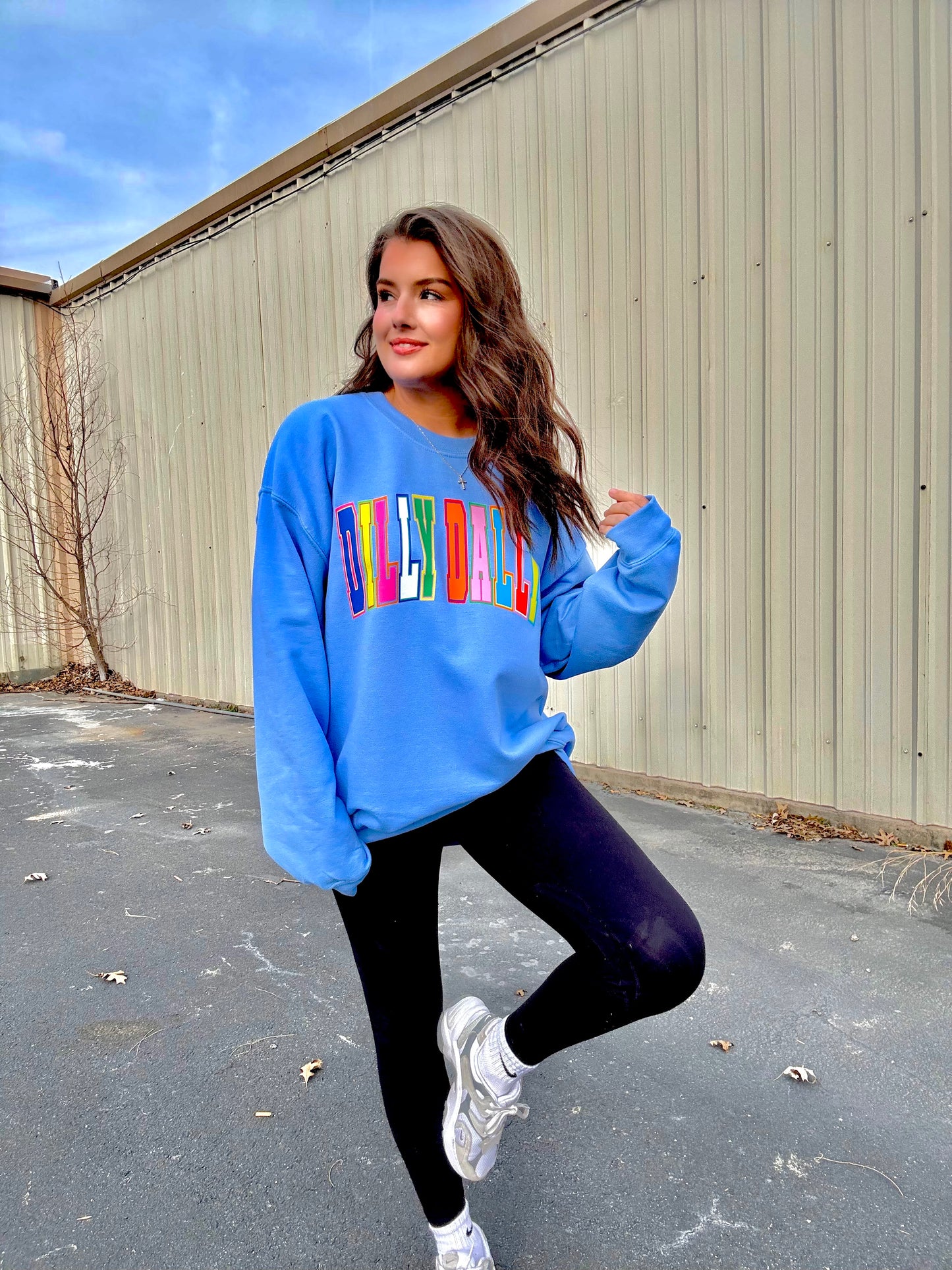WANDERLUST OG | DILLY DALLY CREWNECK | CAROLINA BLUE