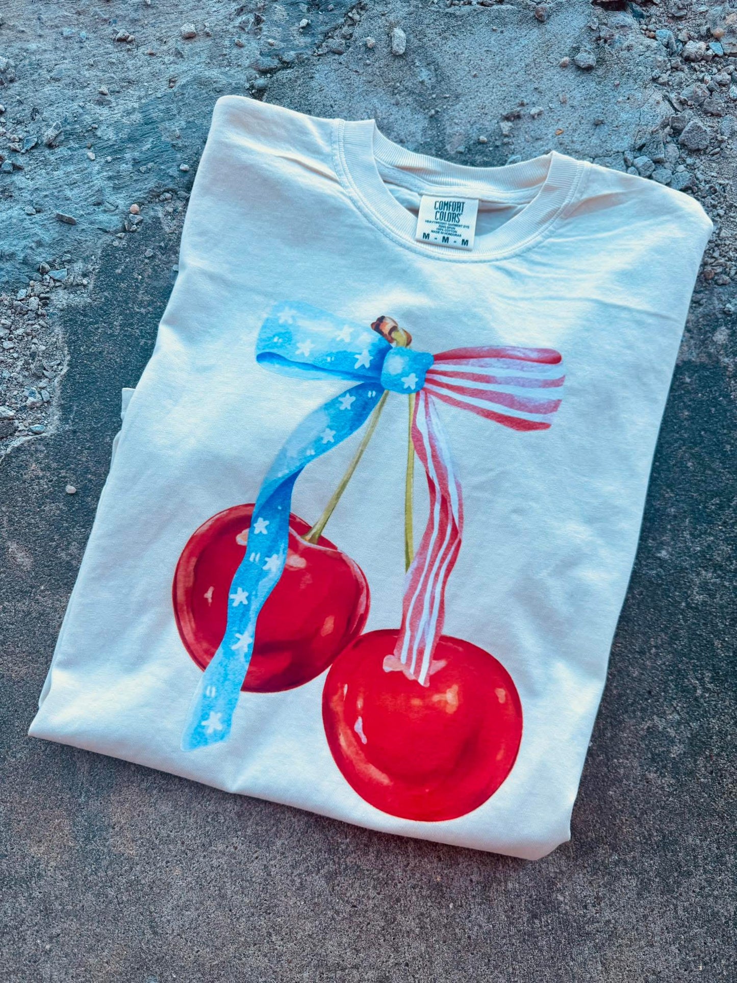 Patriotic Cherries graphic tee
