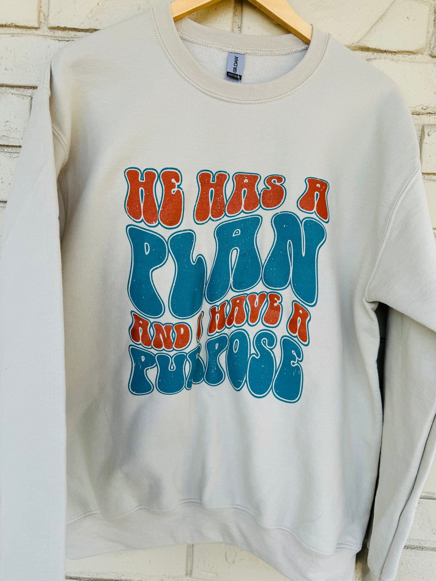 He Has A Plan crewneck