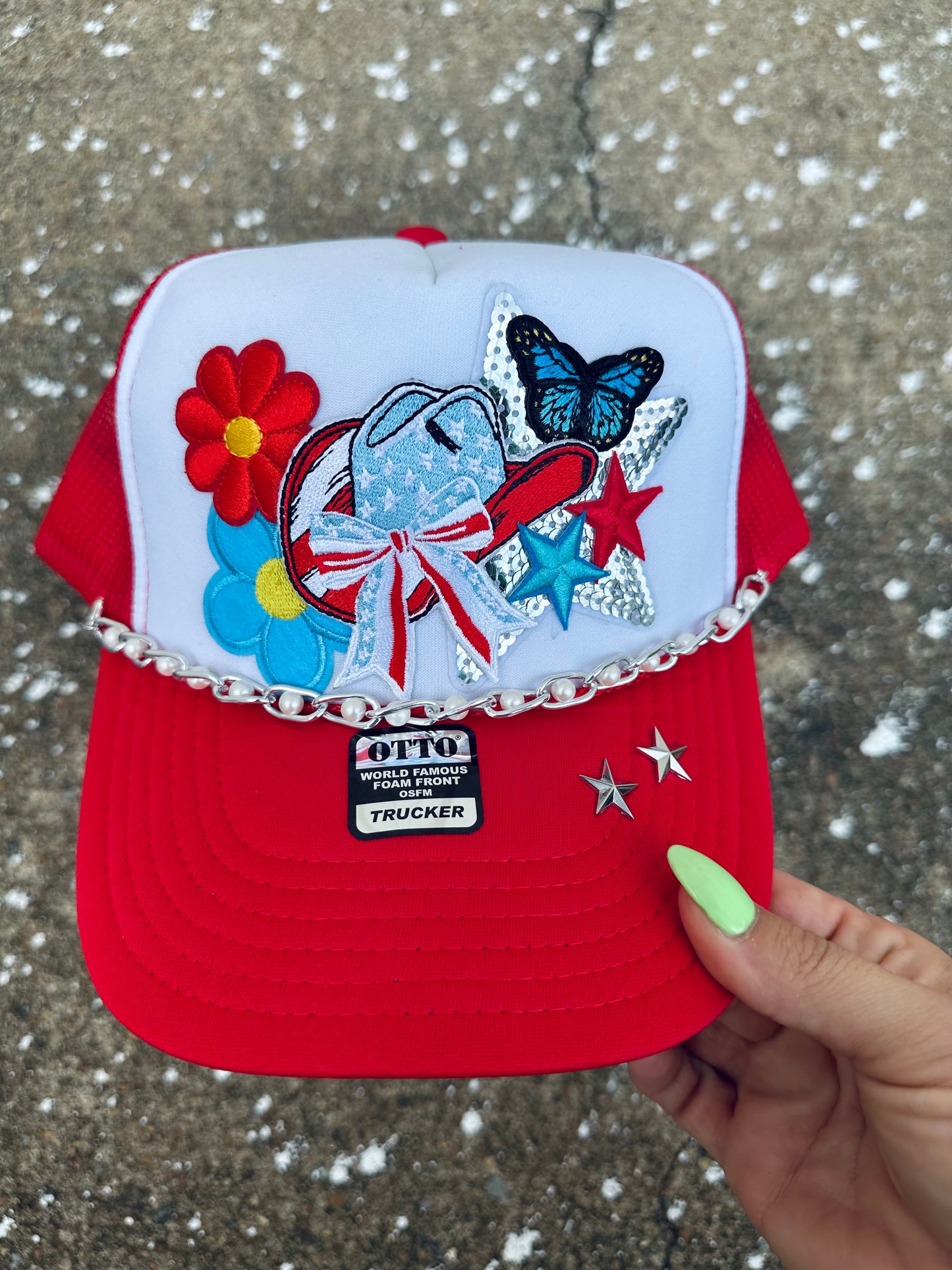 America Cowgirl Butterfly Trucker Hat