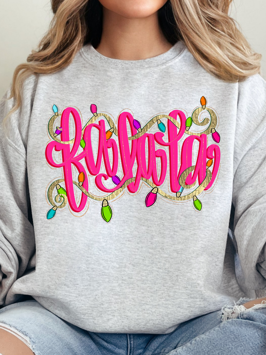 FA LA LA LA PINK CHRISTMAS | ASH CREWENECK