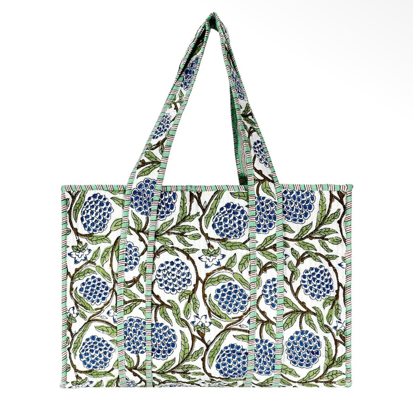 COTTAGE BLUE QUITED TOTE | BLUE