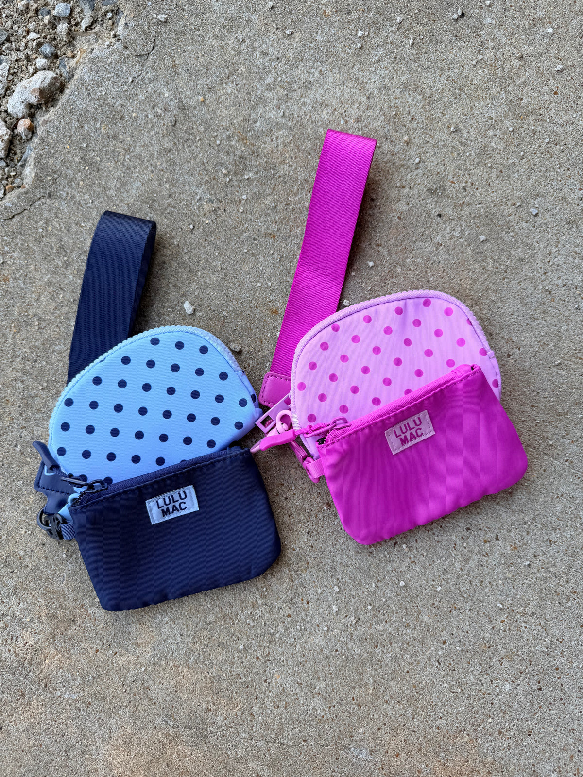 POLKA DOT LULU MAC DOUBLE POUCH WRISTLETS