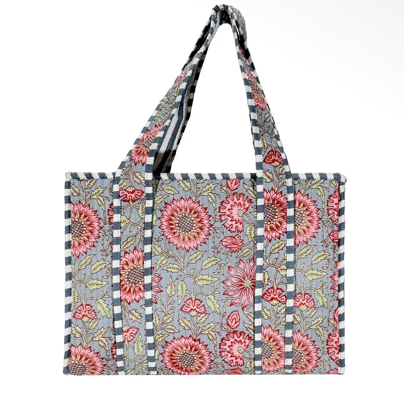 BLUSH MEADOW QUILTED TOTE BAG