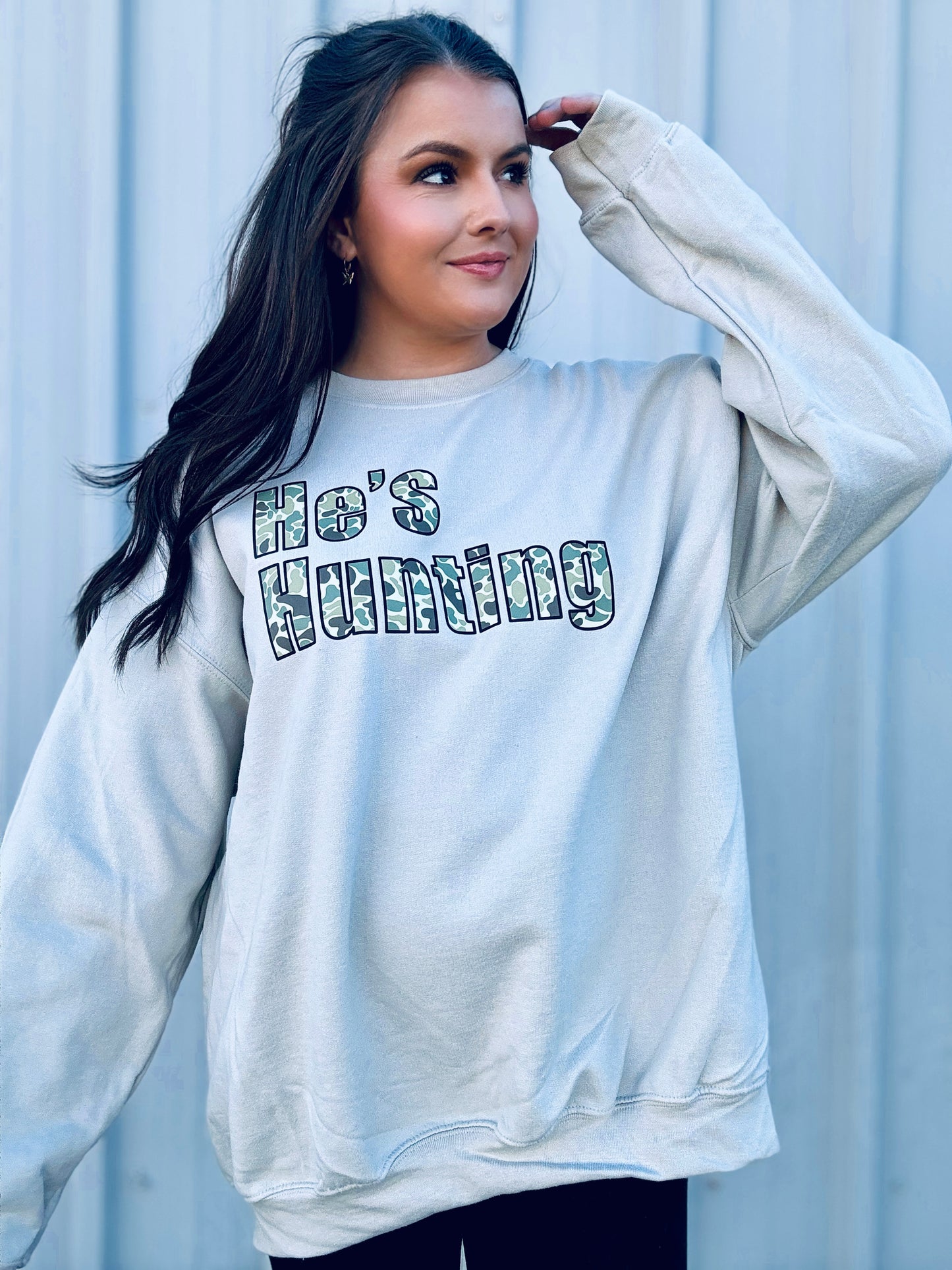 He's Hunting crewneck