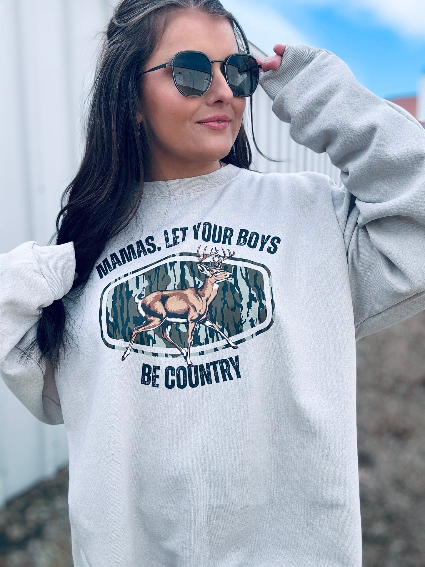 Mamas Let your Boys be Country crewneck