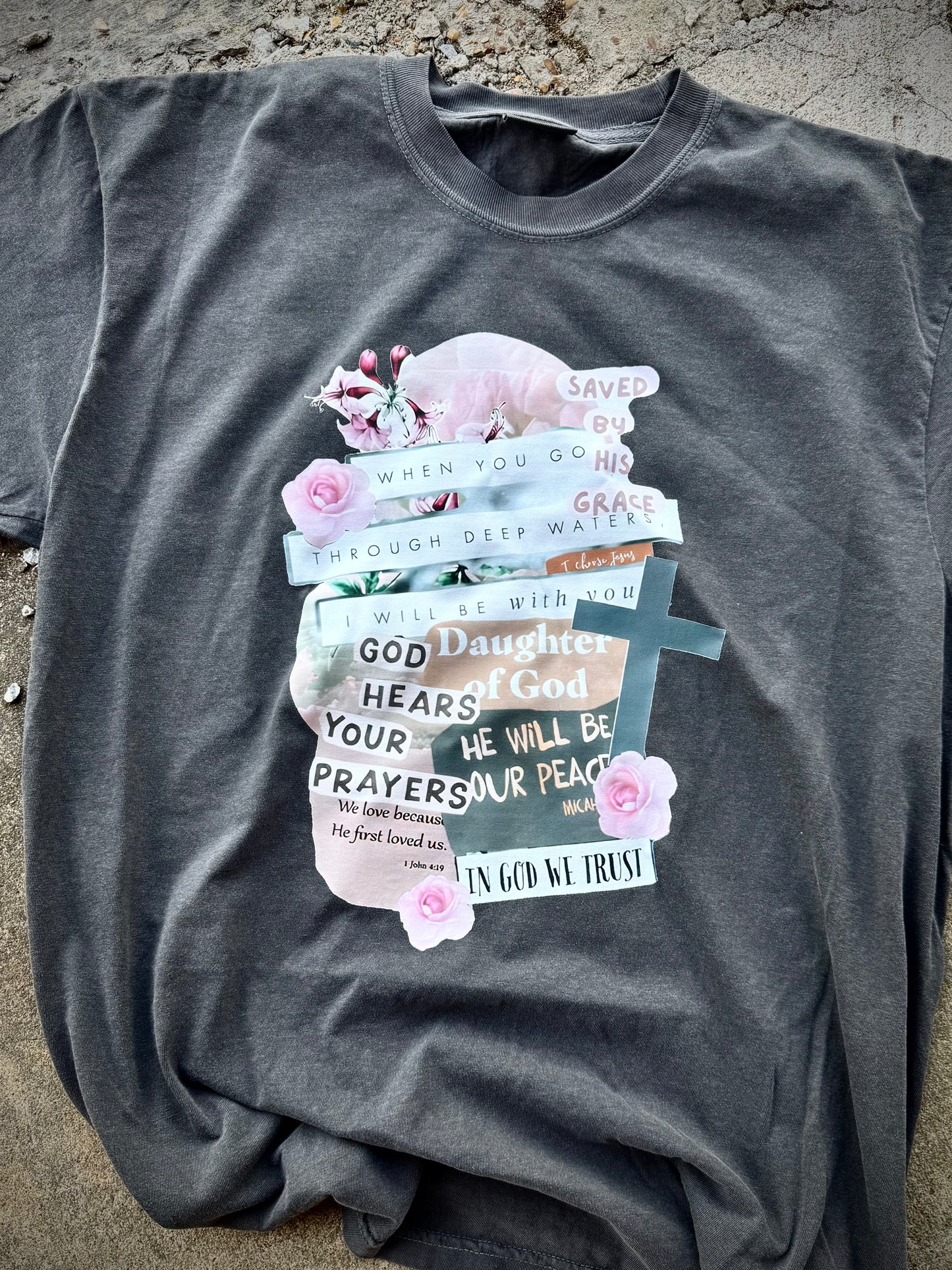 IN GOD WE TRUST COLLAGE graphic tee