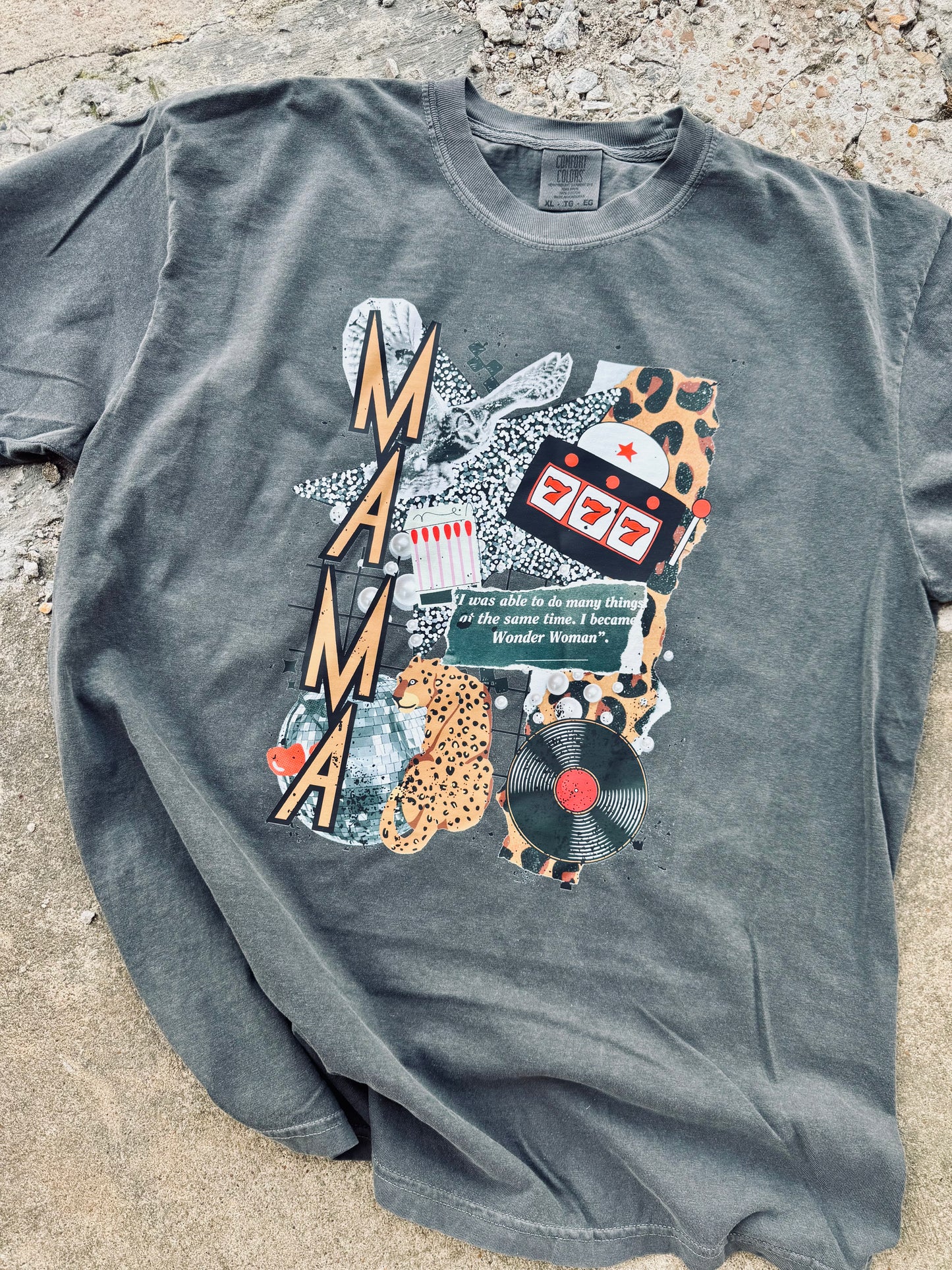 MAMA LEOPARD COLLAGE graphic tee