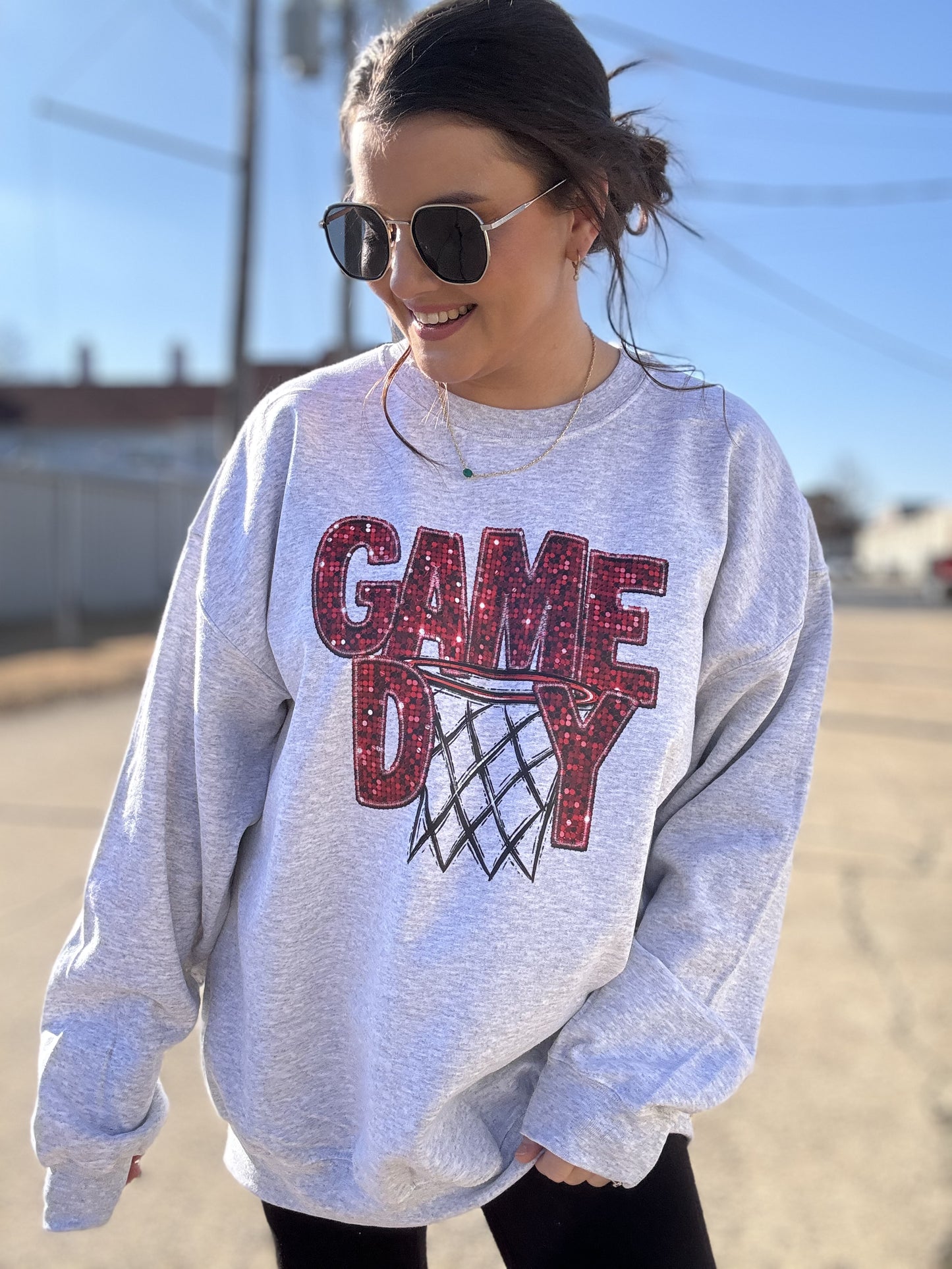 Basketball Game Day Glitter crewneck