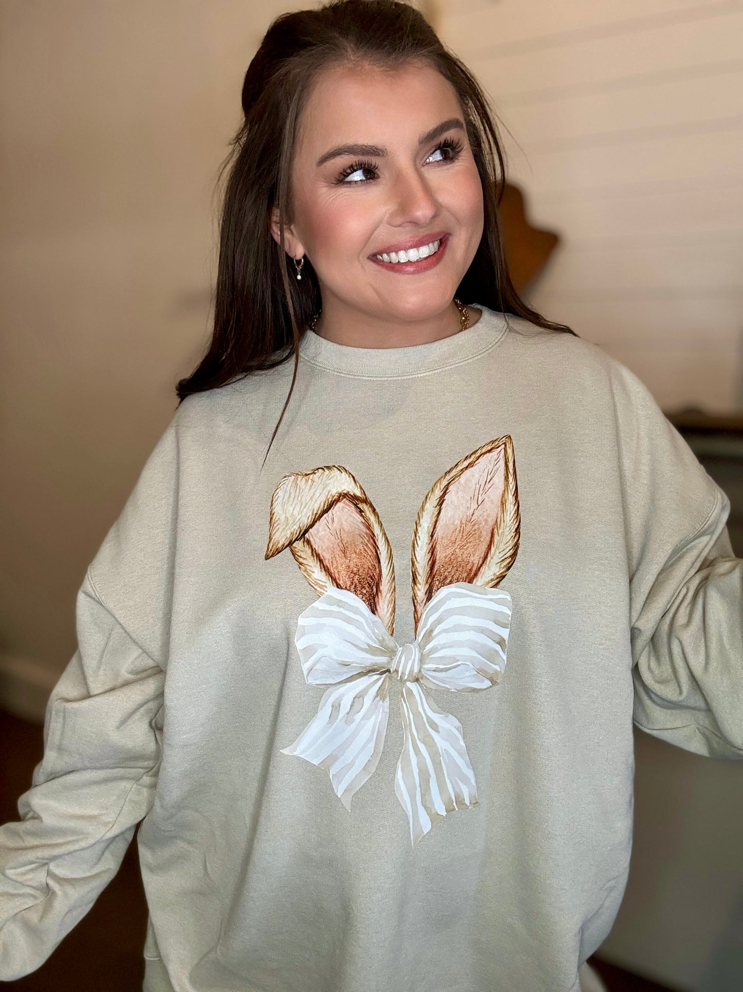Bunny Ears Coquette graphic crewneck