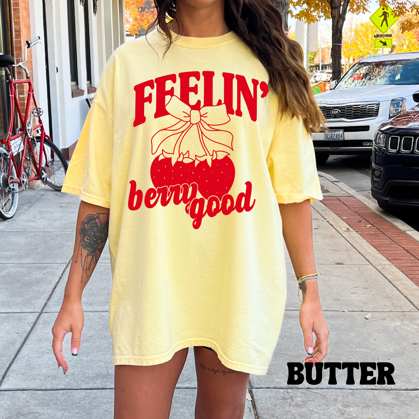 Feelin Berry Good Puff Ink graphic tee