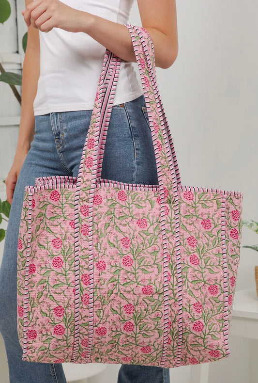 MAGNOLIA MARKET REVERSIBLE QUILTED TOTE BAG