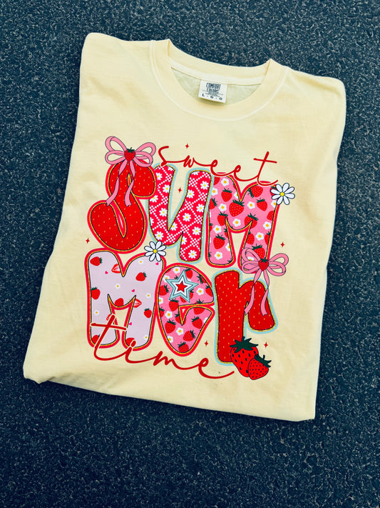 Sweet summertime strawberry graphic tee