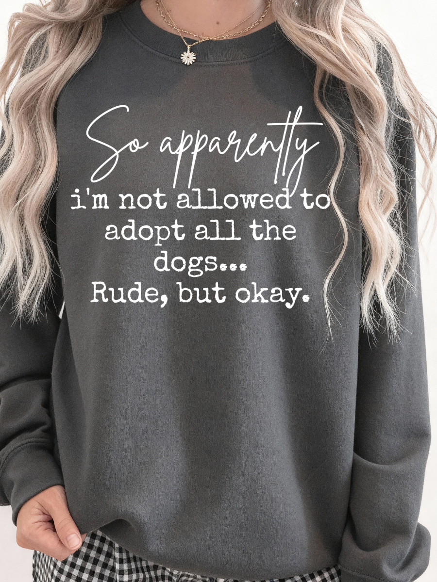 ADOPT ALL THE DOGS | CHARCOAL CREWNECK