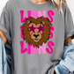 PINK STAR EYED LIONS MASCOT GRAPHIC TEE