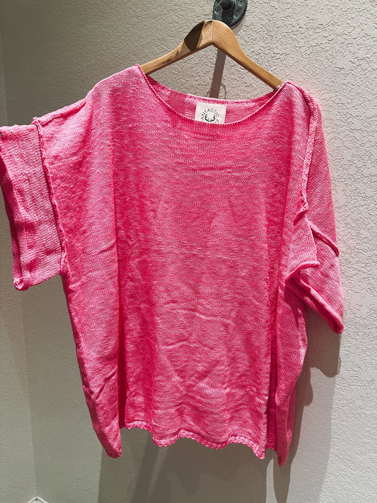 The Pink Short Sleeve Knit Top