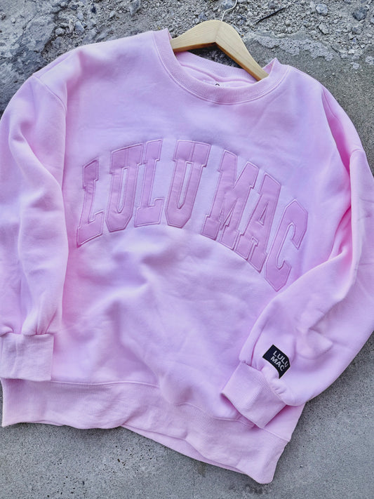 PINK ON PINK LULU MAC CREWNECK