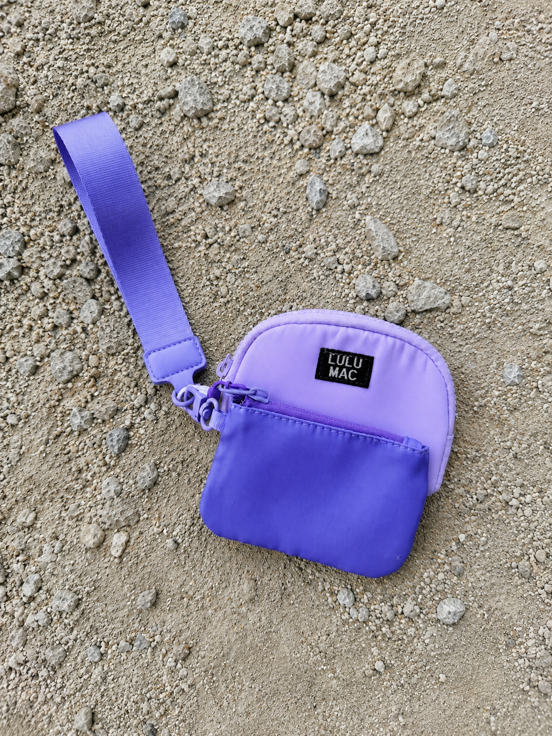 PURPLE/LAVENDER LULU MAC DOUBLE POUCH WRISTLETS