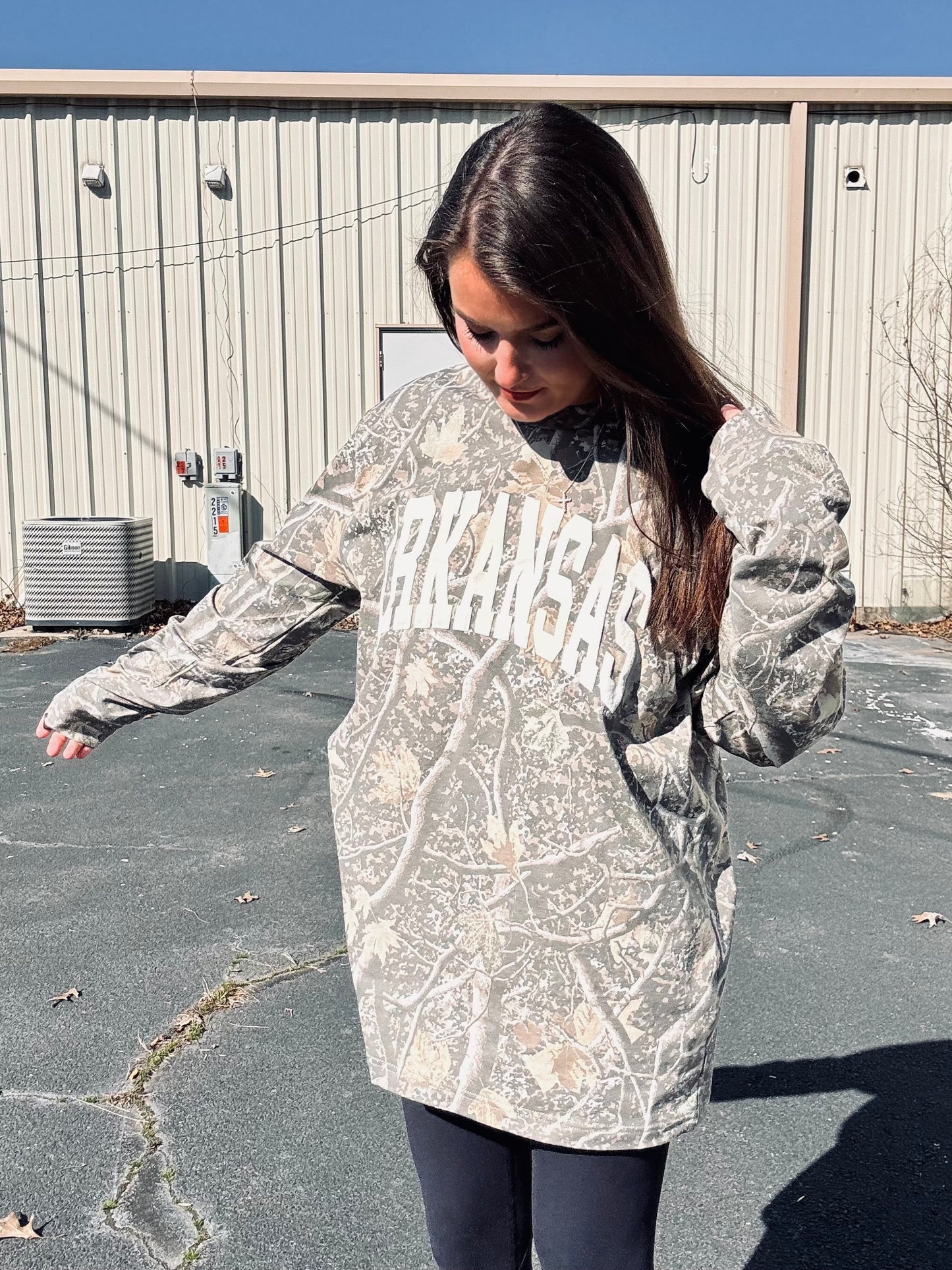 ARKANSAS PUFF INK CAMO LONG SLEEVE TEE