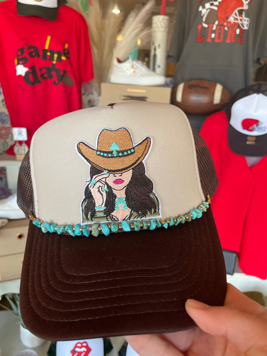 Turquoise Cowgirl Trucker Hat