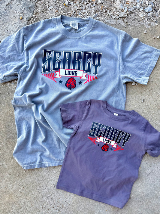 TODDLER VINTAGE LIONS TEE | CHARCOAL