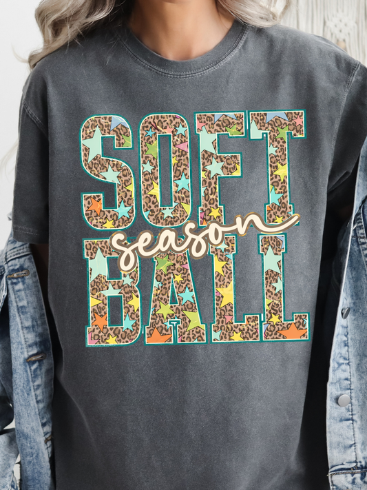 LEOPARD STARS SOFTBALL SEASON GRAPHIC TEE | PEPPER