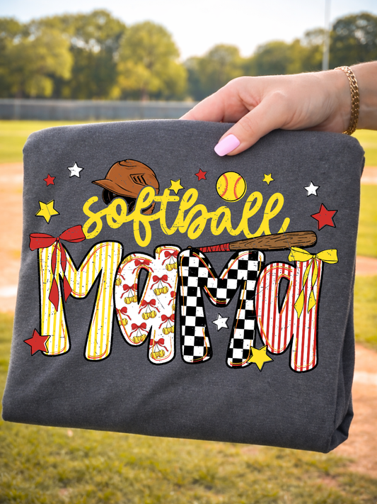 RETRO SOFTBALL MAMA GRAPHIC TEE | PEPPER