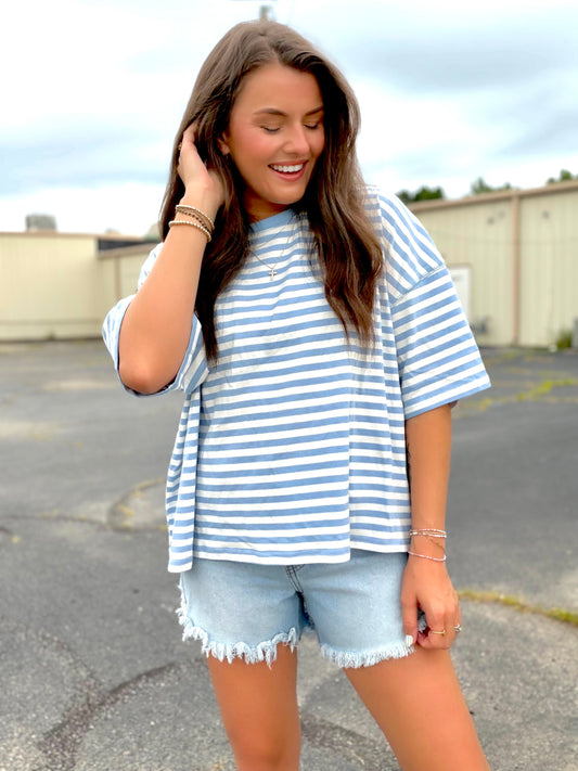 BLUE SKIES STRIPED TEE