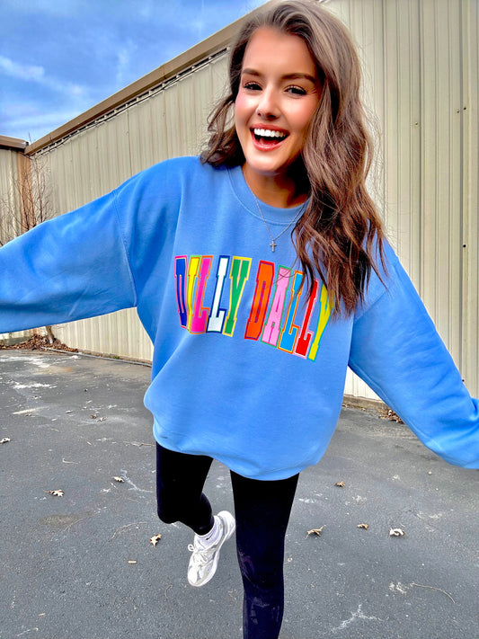 WANDERLUST OG | DILLY DALLY CREWNECK | CAROLINA BLUE