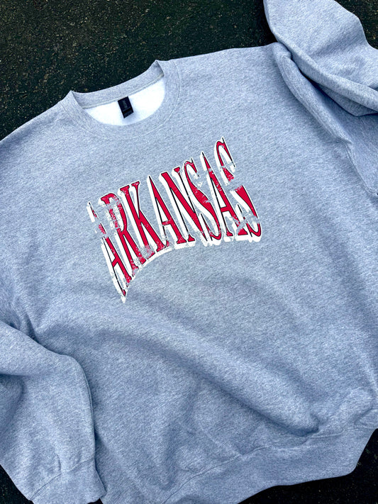 VINTAGE ARKANSAS CREWNECK | SPORT GREY