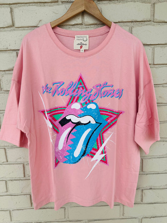 Rolling Stones Tee | Baby Pink