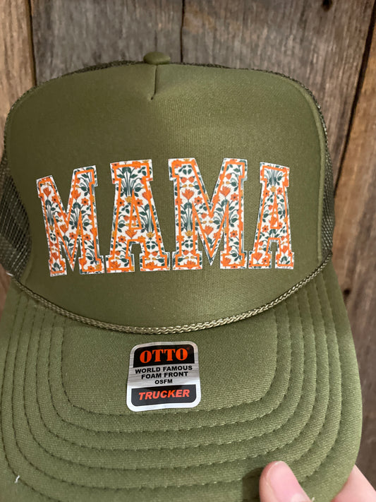 Floral MAMA Trucker Hat