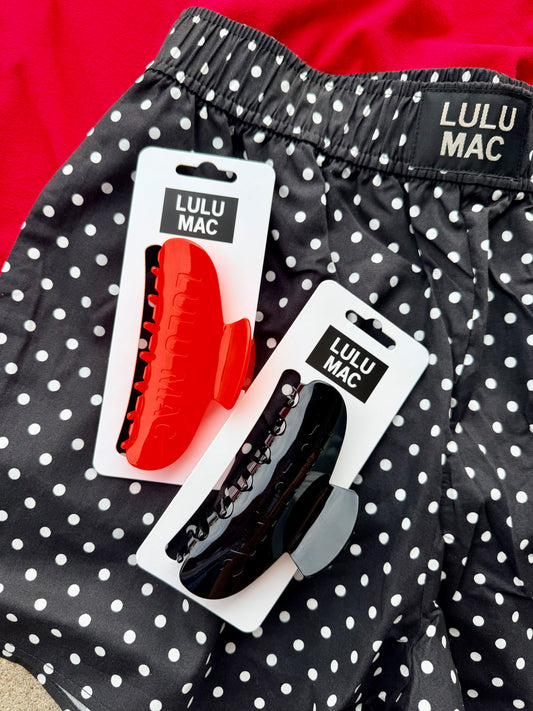 LULU MAC CLAW CLIP RED AND BLACK