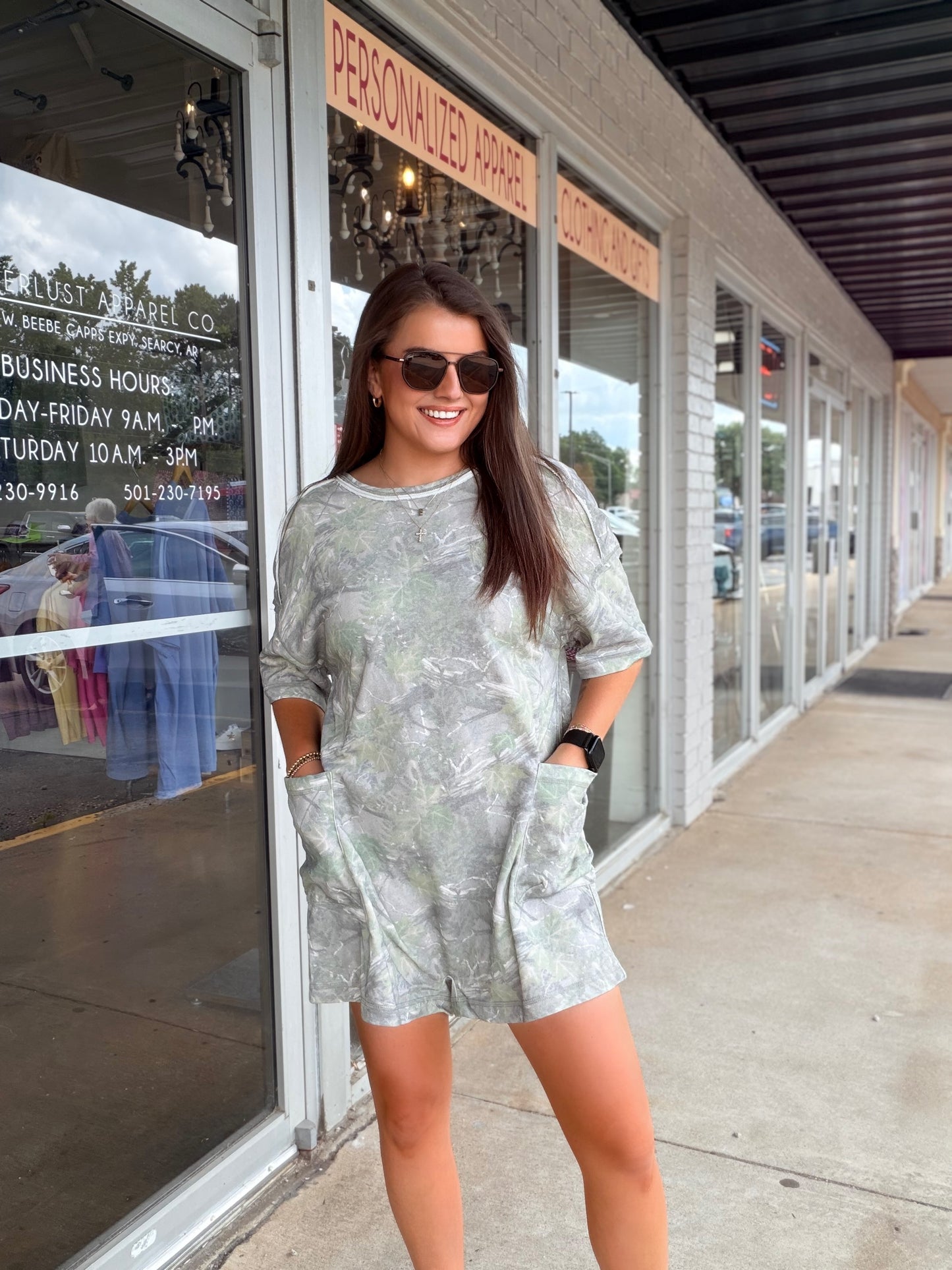 CAMO PRINT KNIT CASUAL ROMPER