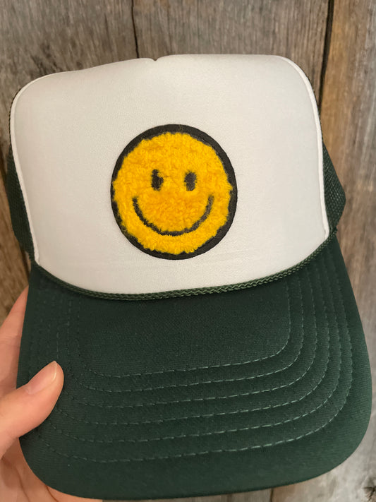 Yellow Smiley Trucker Hat