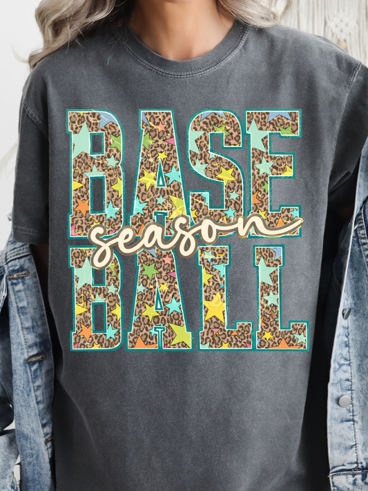 LEOPARD STARS BASEBALL SEASON GRAPHIC TEE | PEPPER