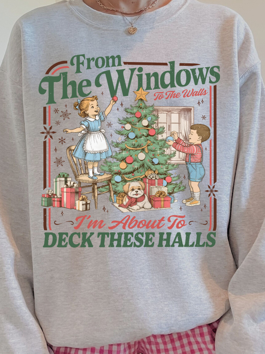 DECK THESE HALLS VINTAGE CHRISTMAS | ASH CREWNECK