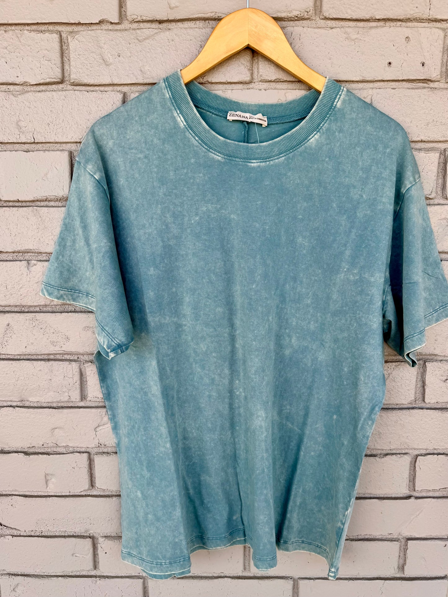 OVERSIZED MINERAL WASHED TEE/ ASH BLUE