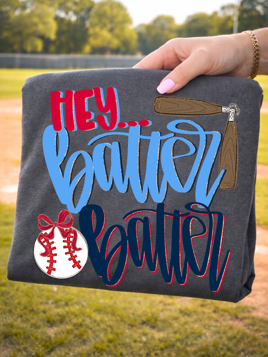 HEY BATTER BATTER BASEBALL GRAPHIC TEE | PEPPER