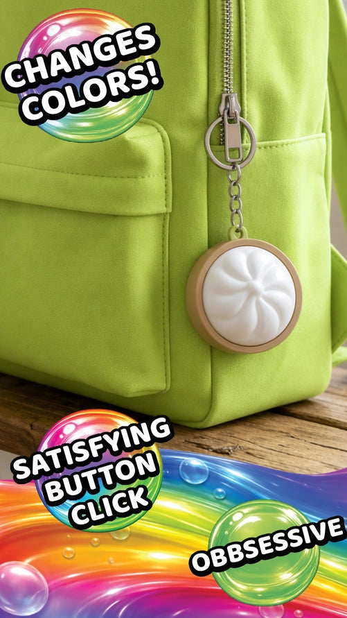 Dumpling Light-Up Click Fidget Keychain